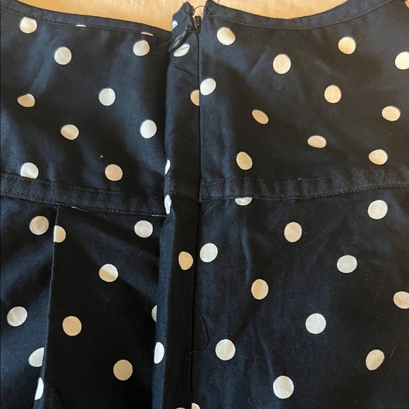 New York & Company Navy Polka Dot A-Line Skirt Size 8 Retro Cotton Classic - Picture 4 of 6